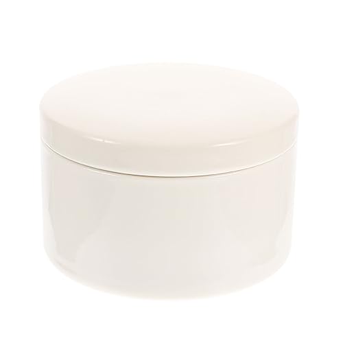 LIFKOME Organizador de Joyas de Cerámica de Color Claro con Tapa, Caja Elegante y Delicada para Guardar Anillos y Pendientes, Adecuado para Uso Diario y Obsequio