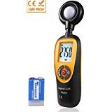 Hti-Xintai Light Meter, Digital Handheld Foot Candle Meter with LCD Display,Actionometer Illuminance Measuring Range 0.1-200,000 Lux/0.01-20,000 Fc (One 9V Battery Included)