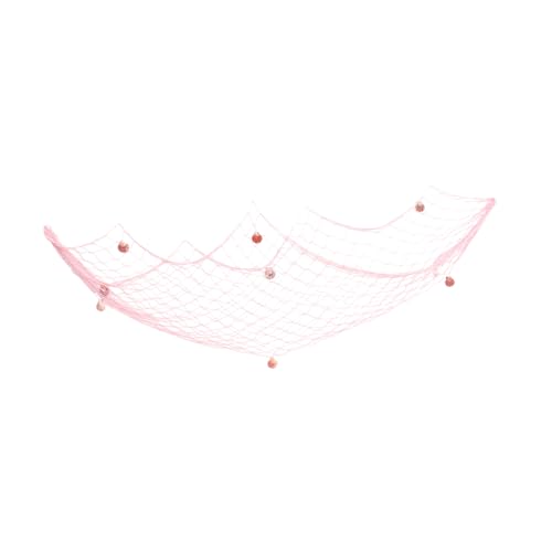 Red de pesca decorativa Baluue tejida a mano con conchas naturales, adorno nautico artesanal