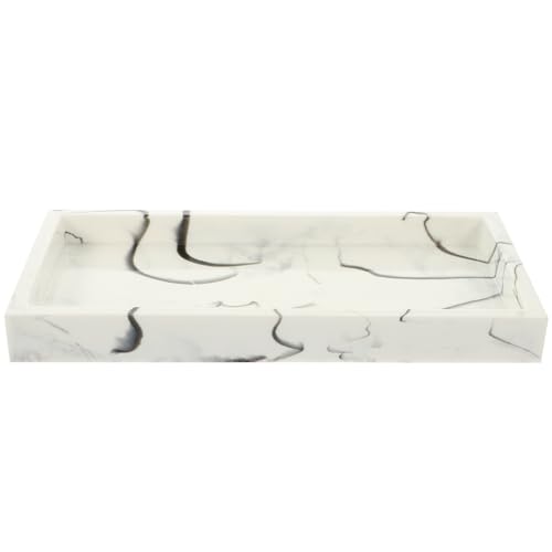Bandeja para guardar artículos diversos de baño organizador de cosméticos efecto mármol 2