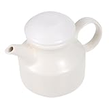 ARTSEWPLY Keramik Saucier mit Griff und Deckel Weißer Porzellan Soßenkrug Gesunder und Langlebiger Gravy Sauce Container für Küche Party und Tägliche Verwendung Dekorativer Milchkännchen