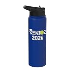 Tennis Senior 2026 Grad High School Senior Night Graduation Stainless Steel Insulated Water Bottle