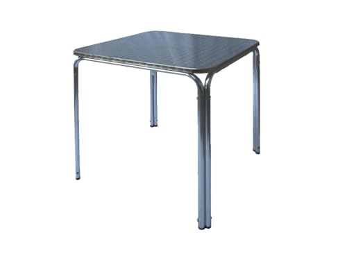 Mesa Aluminio Doble TUBO2.0   Mesa Metalica Jardin y Terraza   Cuadrada   Para Bares (70 × 70 × 70)