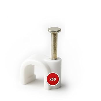 Velamp 50er-Pack weisse Kunststoff-Kabeldurchführungen 4 mm Durchmesser runde Kabelabdeckung für Wände und Mö