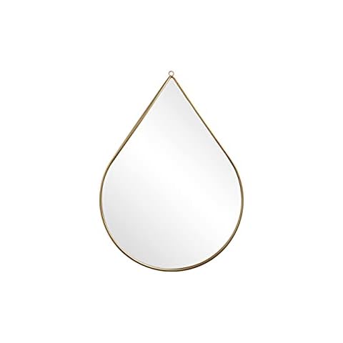 LIFA LIVING Decorative Wall Mirror, Raindrop Shape Mirror, Golden Metal and MDF Wood, Vintage Mirror for Living Room, Bedroom, Bathroom, 40.5 x 5.6 x 1.5 cm Cover