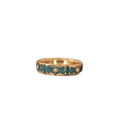 ZDIFDIC Elegant Exquisite 18K Gold Plated Sterling Silver Vintage Enamel
