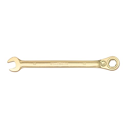STARWORK 6-Point Metric 15° Offset GPlating™ Reversible Non-Slip Long Pattern Ratcheting Combination Wrench 12mm