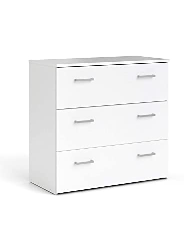 Dmora Cassettiera a tre cassetti con maniglie