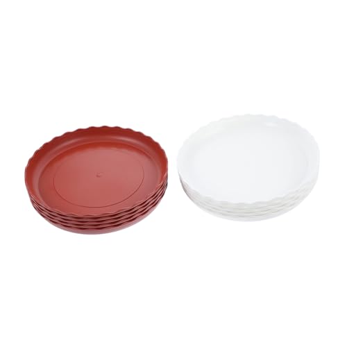 UPKOCH 10 Piezas Bandeja de Maceta Planta de Planta Plato de Plantas Bandeja de Plantas jardineras bandejas para macetas de balcón Bases de macetas Plato de Maceta casera el plastico Rojo
