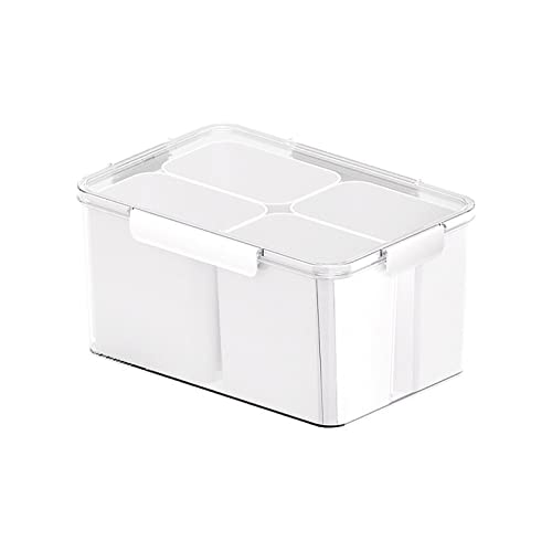 GAOFESA Contenedor de almacenamiento para alimentos, 4 secciones divididas, contenedor para nevera, armario de cocina