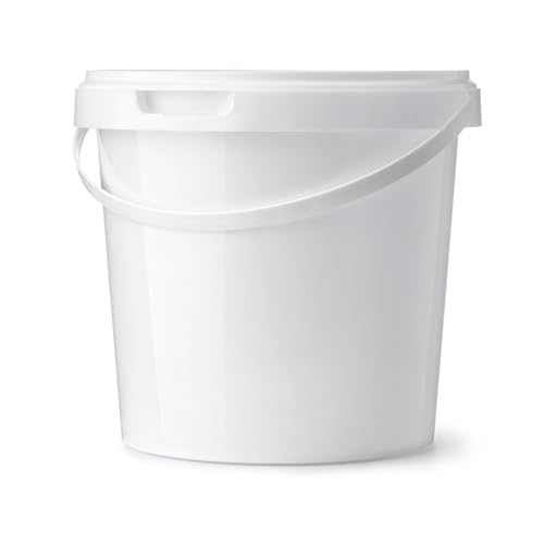 Ultimo Designs 10 Litre Heavy Duty White Bucket With Airtight Leak-Proof Tamper Evident Lid & Plastic Handle