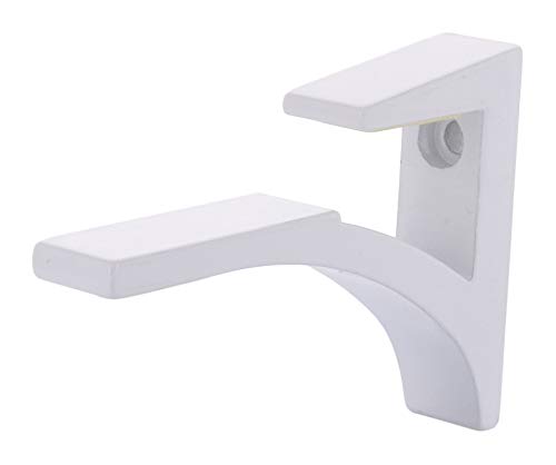 Crl White - Aluminum Glass Shelf Bracket For 3/8" To 1/2" Glass #TOP3