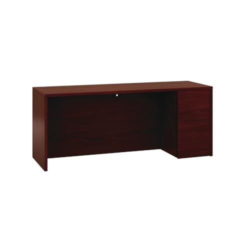 HON Credenza with Right Single Pedestal, 72 by 24 by 29-1/2-Inch, Mahogany