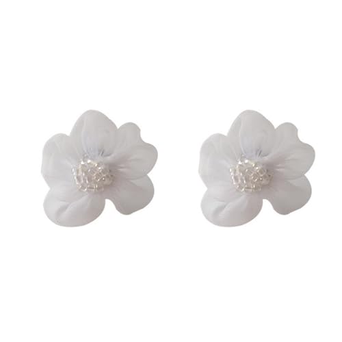 ZHOUSUFEN Orecchini pendenti floreali leggeri esagerati orecchini allergici fiore rosa orecchini pendenti in tessuto fatto a mano ornamento