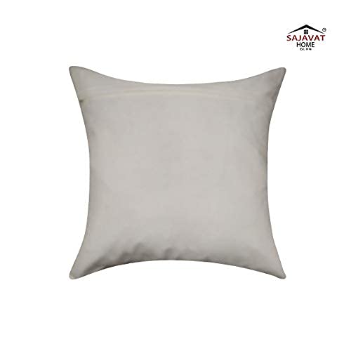 Image of SAJAVAT HOME CV120 Embroidery Cushion Cover (Pack of 1) 18x18 INCHES /45x45 cm Multicolour (Multi, Cotton)