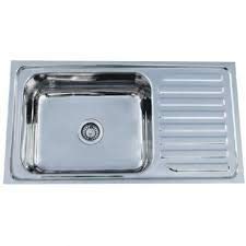 Image of CROCODILE 304 GRADE Stainless Steel Single Bowl Kitchen Sink with Drainboard HI GLOSS FINISH (36 inch x 20 inch x 9 inch, Glossy)