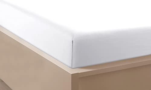 Extra Deep Pocket Fitted Sheet - Poly-Cotton Fitted Bed Sheet with Elastic Around Bedding Sheet - 16"(40Cm) Bottom Sheet - Fits mattresses Upto 16 deep Pocket (Duck Egg, King)
