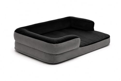 Image of Cutepups Orthopedic Dog Bed Comfortable Dog Mattress for Sleeping, Washable Cover and Non-Slip Bottom Pet Bed for Dogs (XXL Size Black and Grey)