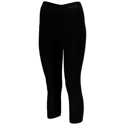 FALKE Women's Maximum Warm 3/4 W Ti Functional Yarn Quick Dry 1 Piece Base Layer Bottom, Black 3000 Trend, M - Image 3