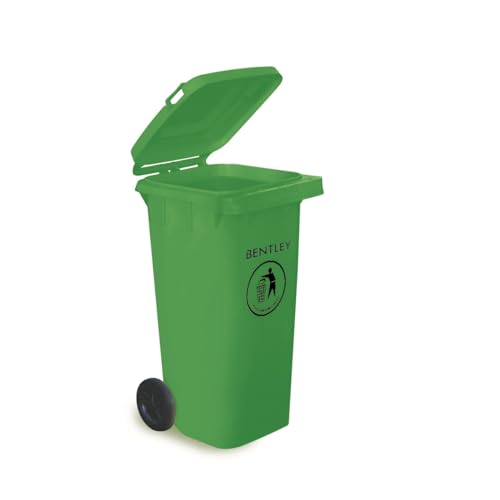 CHARLES BENTLEY Wheelie Bin, 120 Litre, Green Wheelie Bin, Weatherproof, Durable, High Density Polyethylene, Two Wheels, Ultra Violet Resistant, Robust, Frost and Chemical Exposure (95x55x47cm)