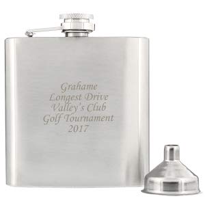 Charles Hendon Silver Gift Cookie Hip Flask With Gift Box And Funnel-6Oz, Ideal Wedding / Usher / Birthday Present
