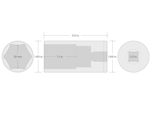 Image of TEKTON 1 /2 Inch Drive x 32 mm Deep 6-Point Socket | SHD23132