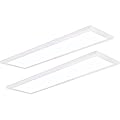 LEONLITE 120V-277V 1x4 FT LED Flat Panel Light Surface Mount, DLC & UL, 0-10V & 10%-100% Dimmable, 4400LM Built-in Driver Commercial Grade Edge-Lit Ceiling Light, 5000K Daylight, White, Pack of 2