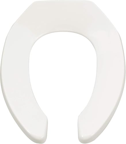 American Standard 5901100.020 Commercial Elongated Open Front Toilet Seat with Stainless Steel Hinge, White