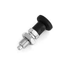 Heyous Stainless Steel Spring Return Knob Plunger M8 with Non Removable Knob Return Indexing Pin Coarse Thread Spring Indexing Plunger Silver