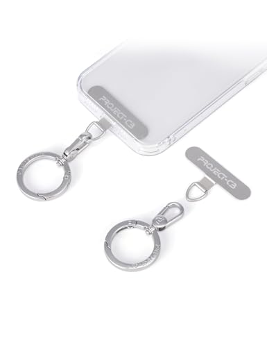 Project cb Enganche Móvil Colgar 1,Anillo de Resorte 1,Enganche Metálico para Colgar el Móvil, Cuelga El Móvil con Una Almohadilla, Compatible con La Mayoría De Los Teléfonos Móviles(Plateado)