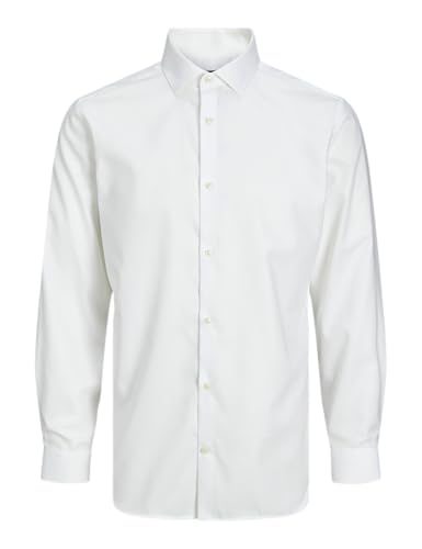 JACK & JONES Herren Jprblaparker Shirt L/S Noos Hemd, White/Fit:Slim Fit,...