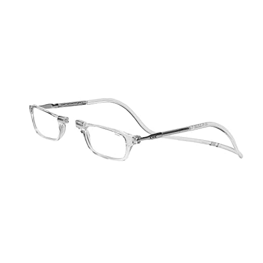 Clic Magnetic Reading Glasses, Computer Readers, Replaceable Lens, Adjustable Temples, Original, (S-M, Clear, 1.25 Magnification)