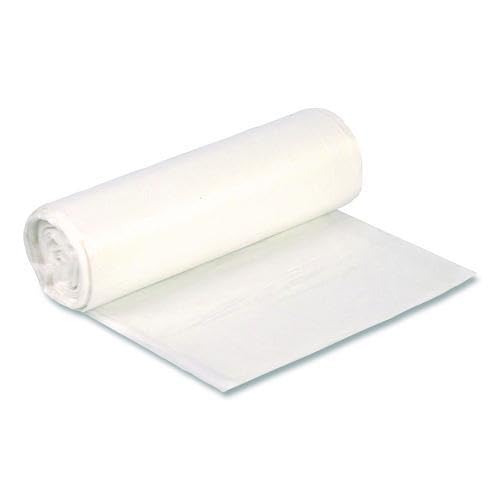 Boardwalk High-Density 16 Gallon Garbage Bags, 500 Count, 24"x33", Clear, Commercial HDPE Waste Can Liners, Coreless Perforated Rolls, Made in the USA