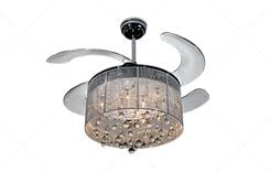 Zircon BO-4 Lighting Ceiling Fan with Light Luxury Modern Fan with Remote Noiseless Retractable Chandelier Fan with Anti dust blades