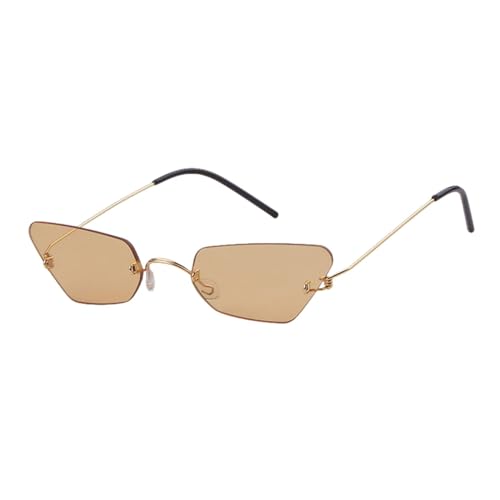 Lunettes de soleil œil de chat en métal rouge avec protection UV vintage chic pour femme