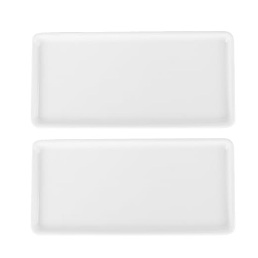 Cabilock 2 bandejas de porcelana para baños, con base de cerámica, bandeja de almacenamiento, rectangular, bandejas de porcelana, soporte de base de cerámica para bar, KTV, hotel, casa