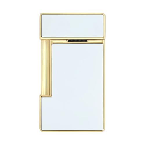 Encendedor DuPont Slimmy Blanco Laca y Oro miniatura 2