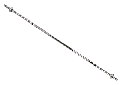 Fitvids 6FT Stardard Barbell with Star Locks for Strength Training & Weightlifting, Silvery