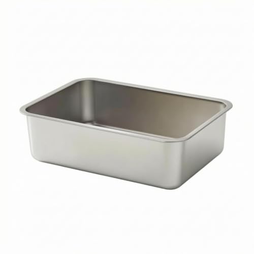 Image of Stainless Steel Feline Pan Easy to Hygienic Feline Feline Pan Rustproof for Pet Owners, Kittens, Home, Living Room 45x35x10cm Thickened