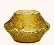 Lalique Caldera Crystal Vase-Votive, Canyon Crystal, 4.1H x 6.7D inches