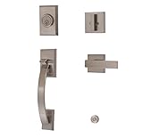 CozyBlock Single Door Handle Set with Single Cylinder Deadbolt, Rectangular Adjustable Entry Door Lo