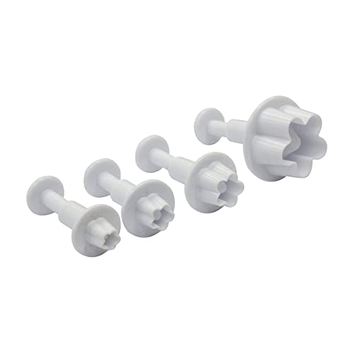 Zenker Cortadores con Sello y Expulsor en polipropileno blanco y acero inoxidable, 3x5cm, 2,5x5cm, 2x5cm, 1,5x5cm