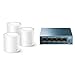 TP-Link Deco X50 Mesh WLAN Set (3 Pack), Wi-Fi 6 AX3000 Dual Band Router & Repeater & LS105G 5-Ports Gigabit Netzwerk Switch