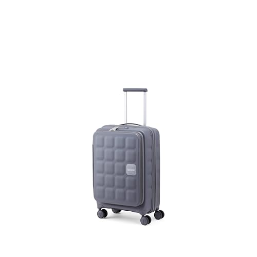 Image of American Tourister Bitbloc | Cabin Trolley Bag (55.5 cm) | 34 Ltrs | 360 8 Wheel Spinner | Hard Case | Recessed TSA Lock | 3 Years Global Warranty | Grey