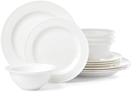 Lenox Dinnerware Set, Studio 1414 Rimmed 12-Piece Set, Service Fo...