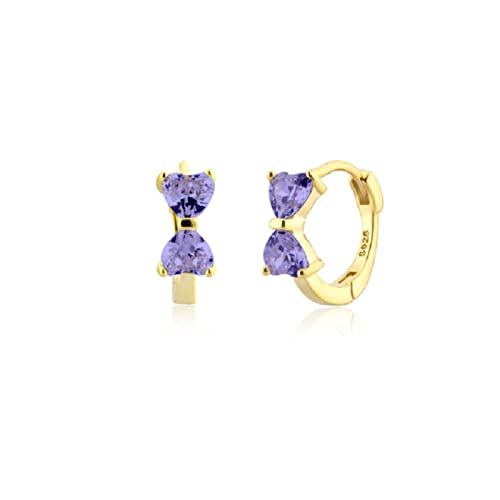 Créoles en argent 925 pendentif goutte violette le cadeau idéal pour femme