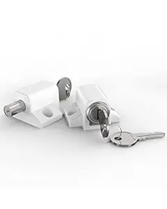 2 Pack Sliding Door Window Lock, ROFMAPLE Sliding Patio Door Catches Security Locks Door Window Bolt Sliding Universal Locks for Home Office Classroom (White)