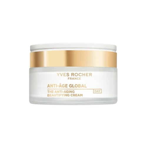 Yves Rocher ANTI-ÂGE GLOBAL - Crema Facial de día Rica Embellecedora Antiarrugas para Mujer - Con Concentrado de Achillea Dorada - Regenera y Redensifica - Todo Tipo de Piel - 50 ml