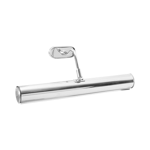 Bilderleuchte Messing massiv B: 40 cm schwenkbar in Silber glänzend für 2x E14 Premium Wandlampe Bilderlampe Wohnzimmer Flur