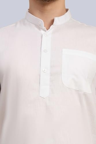 Image of SKAVIJ Men's Long Sleeve Short Tunic Ethnic Wear Cotton Kurta